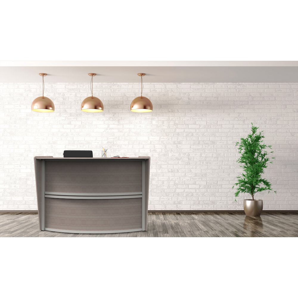 Curve Reception Desk Solid, Ash. Picture 8