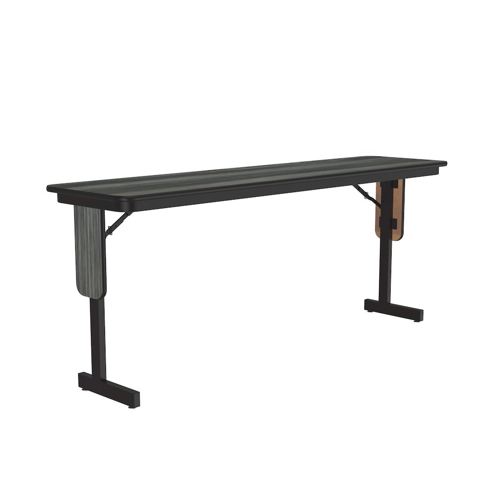 Deluxe High-Pressure Folding Seminar Table with Panel Leg 18x72". Picture 1