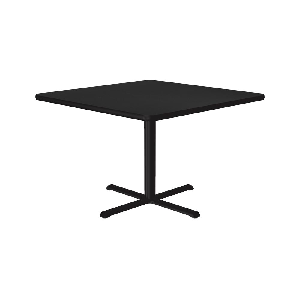 Table Height Commercial Laminate Café and Breakroom Table, 42x42" SQUARE BLACK GRANITE, BLACK. Picture 5