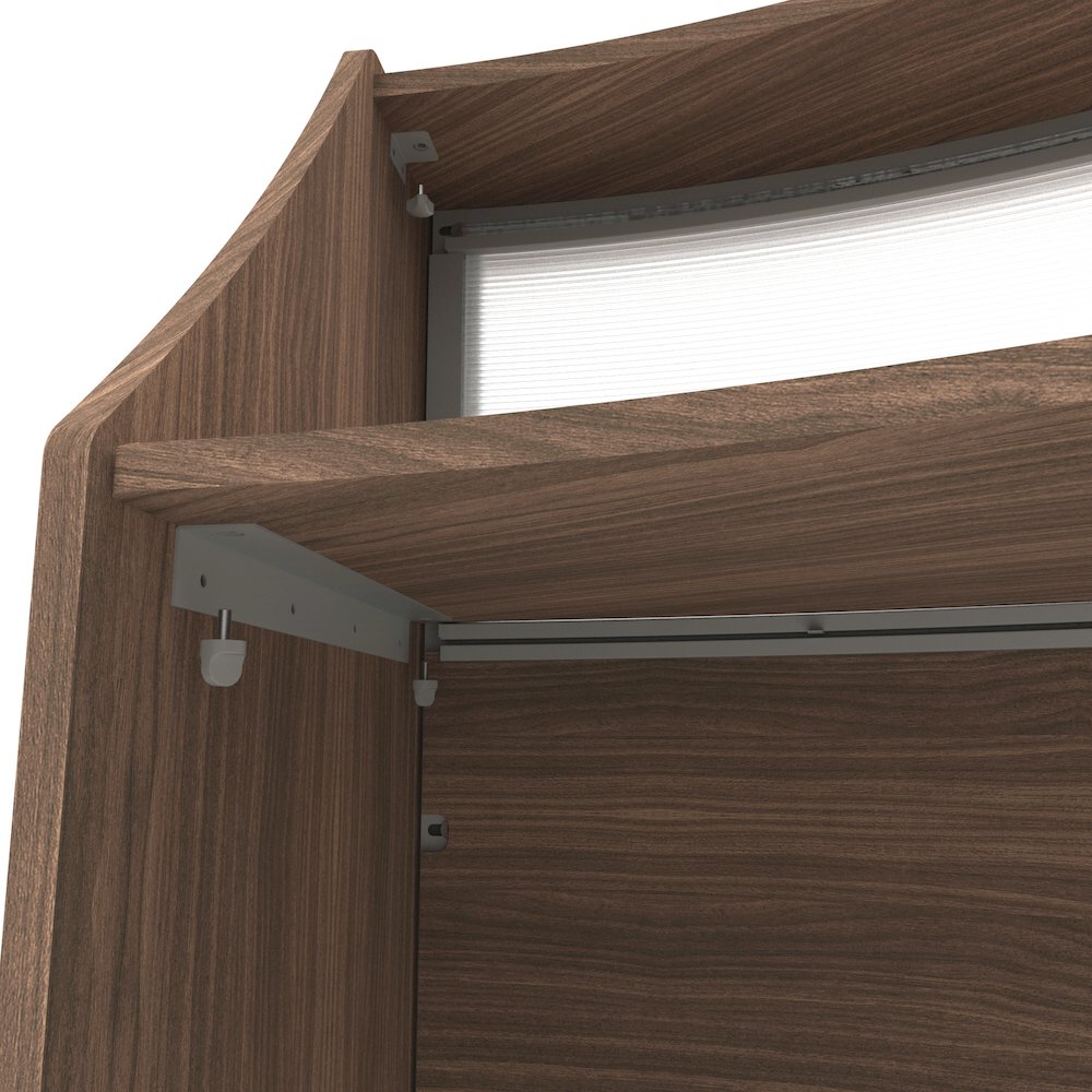 Curve Reception Desk With Polycarbonate, Walnut. Picture 5