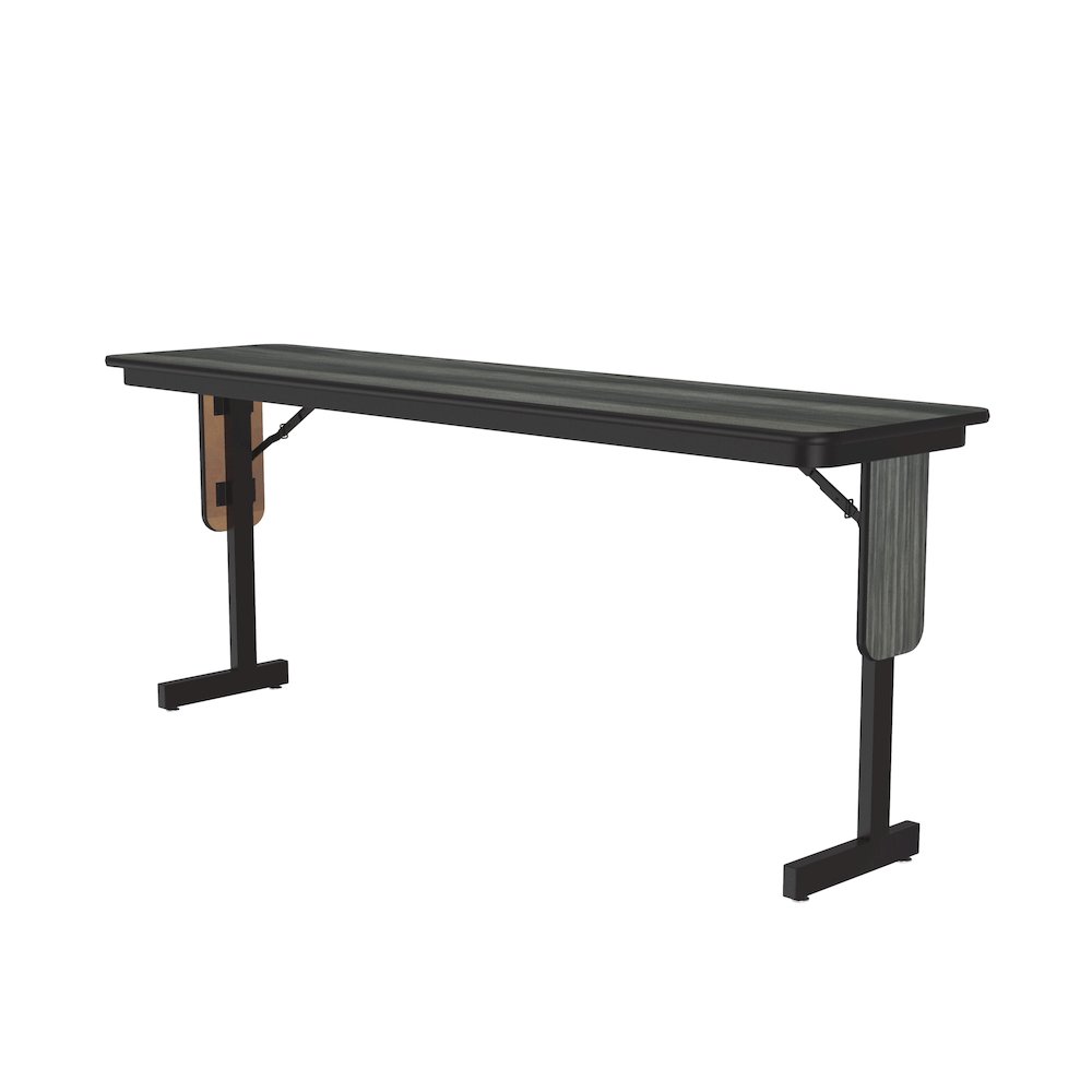 Deluxe High-Pressure Folding Seminar Table with Panel Leg 18x72". Picture 3