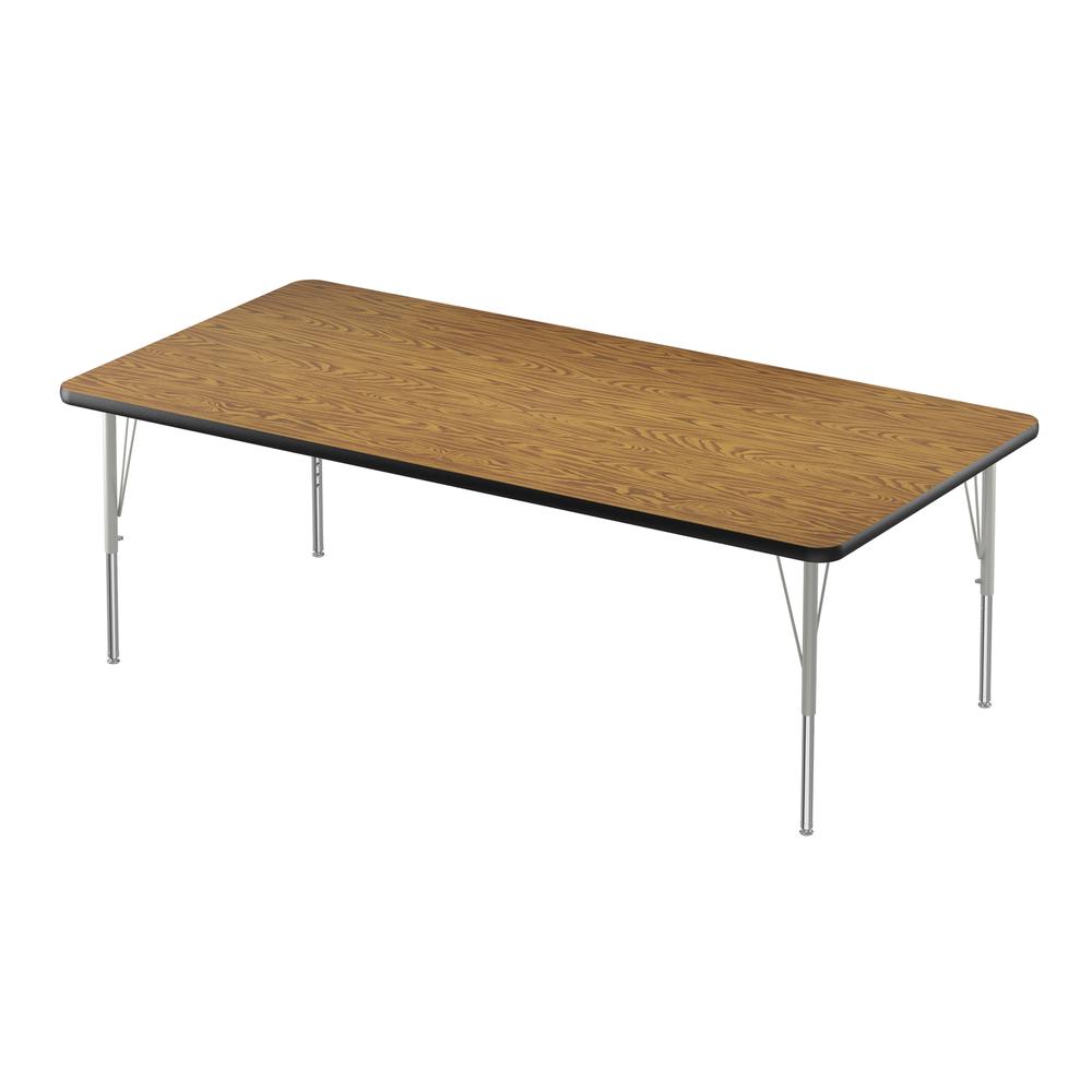 Commercial Laminate Top Activity Tables, 36x60", RECTANGULAR, MEDIUM OAK, SILVER MIST. Picture 2