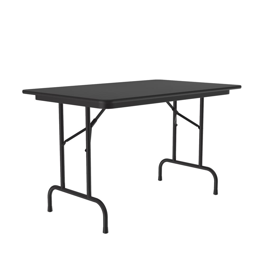 Thermal Fused Laminate Top Folding Table, 30x48" RECTANGULAR BLACK GRANITE BLACK. Picture 4