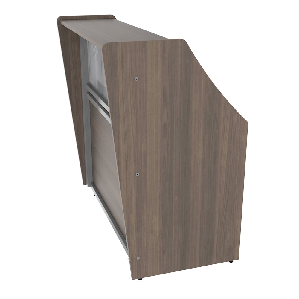 Straight Reception Station With Polycarbonate, Walnut. Picture 3