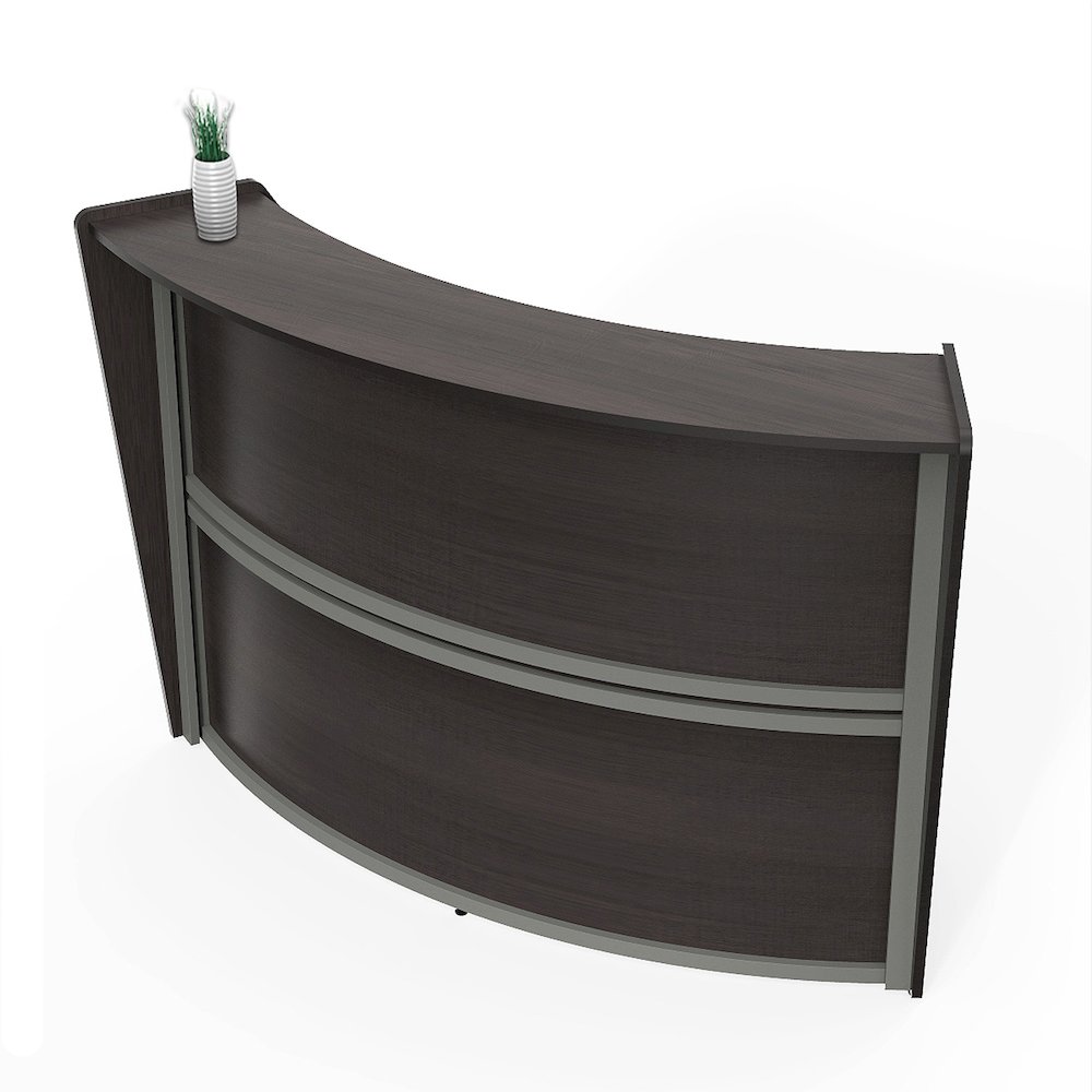 Curve Reception Desk Solid, Mocha. Picture 1