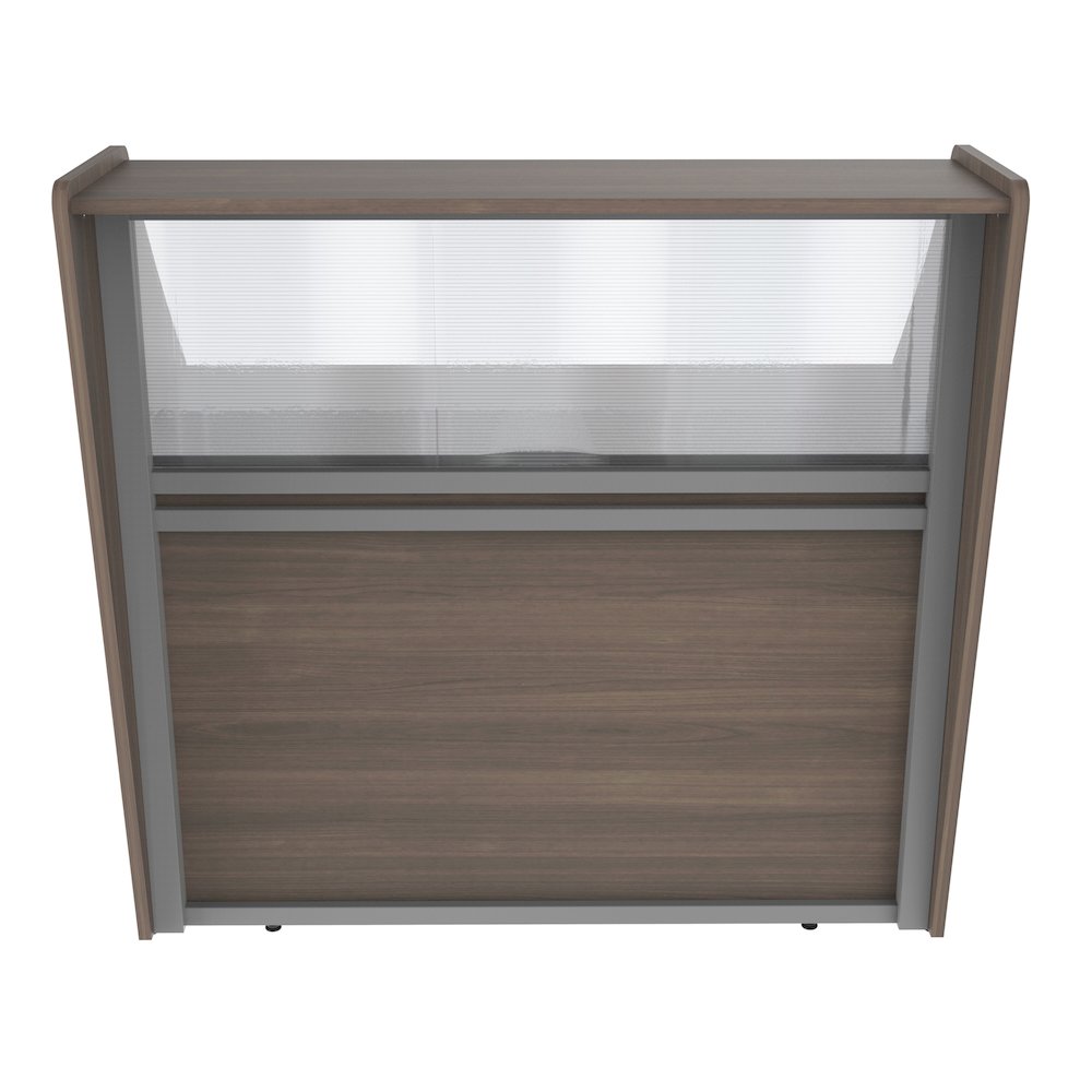 Straight Reception Station With Polycarbonate, Walnut. Picture 2