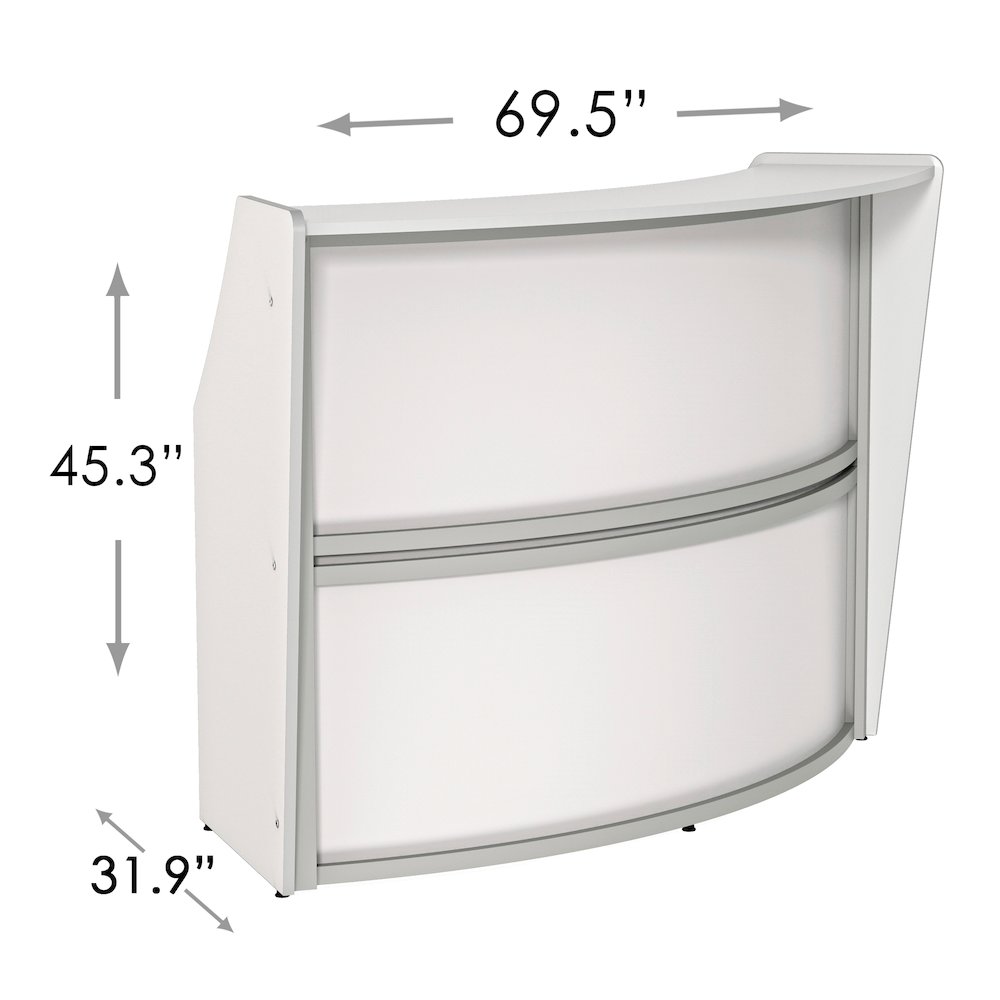 Curve Reception Desk Solid, White. Picture 7