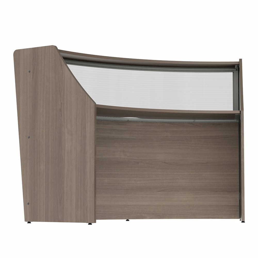 Curve Reception Desk With Polycarbonate, Walnut. Picture 12