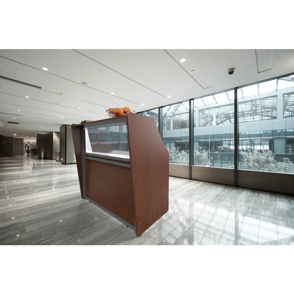 Straight Reception Station With Polycarbonate, Cherry. Picture 6