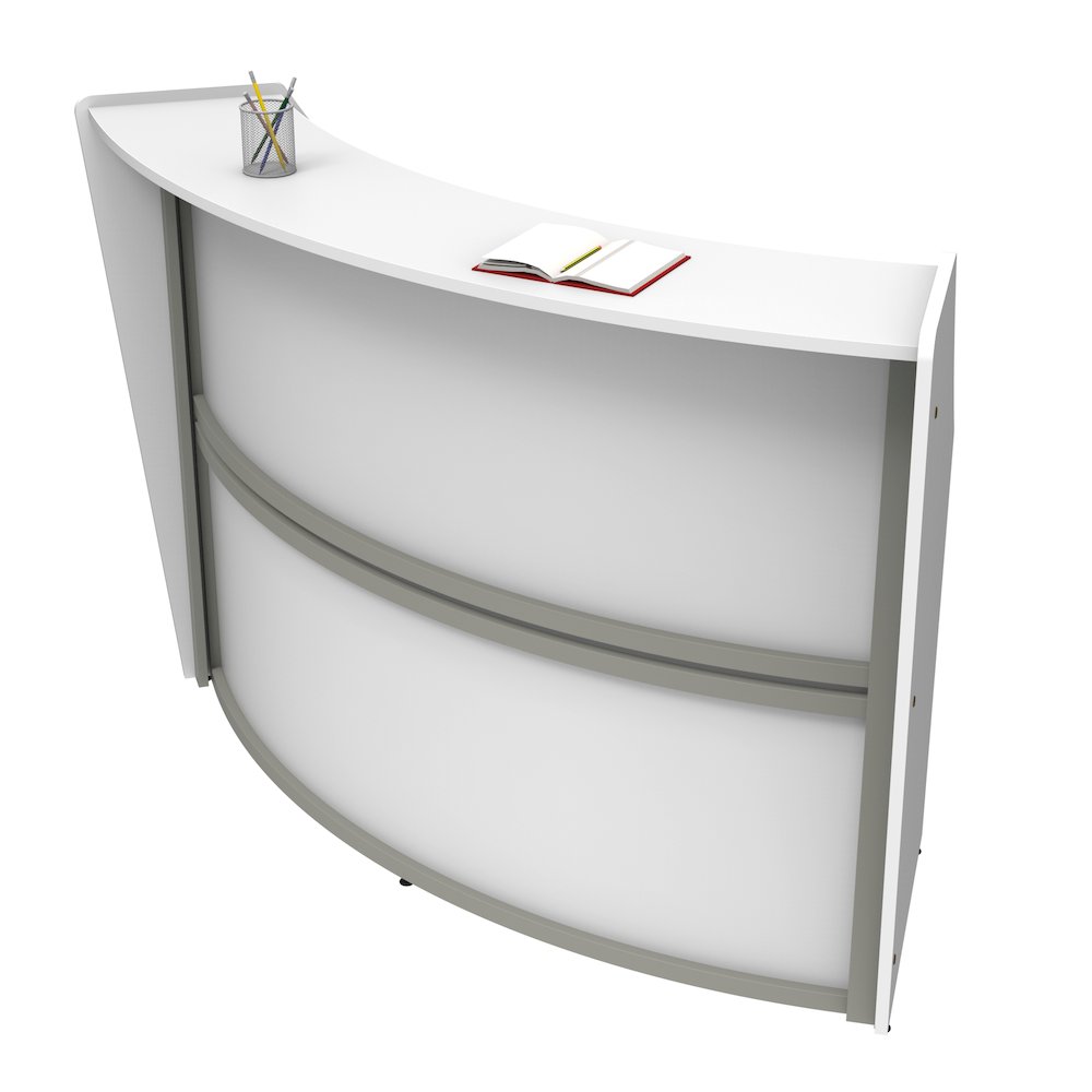 Curve Reception Desk Solid, White. Picture 1