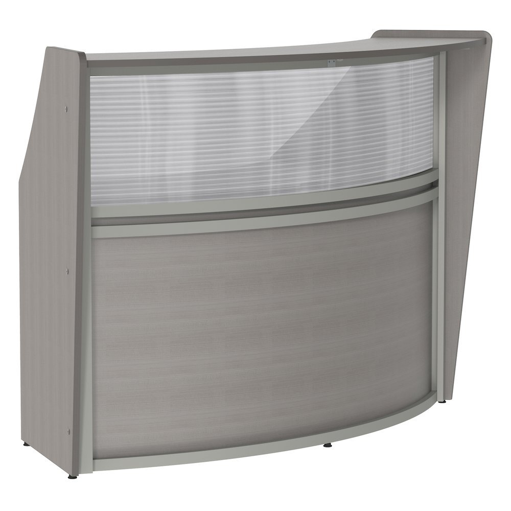 Curve Reception Desk With Polycarbonate, Ash. Picture 2
