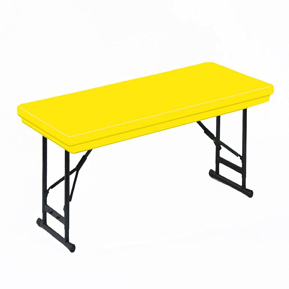 Adjustable Height Commercial Blow-Molded Plastic Folding Table 24x48". Picture 1
