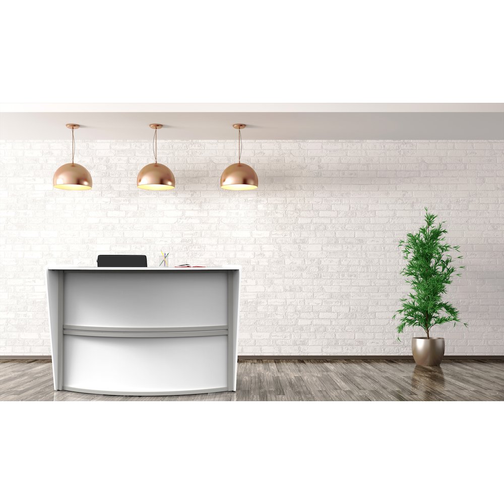 Curve Reception Desk Solid, White. Picture 9