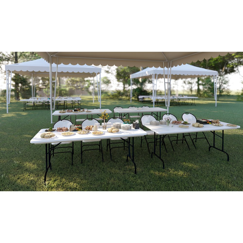 Adjustable Height Commercial Blow-Molded Plastic Folding Table 24x48". Picture 22