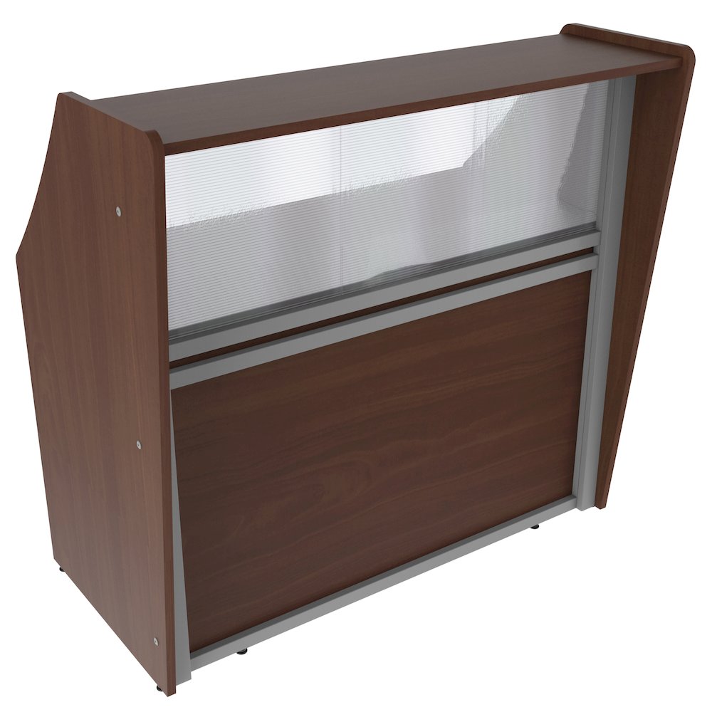 Straight Reception Station With Polycarbonate, Cherry. Picture 1
