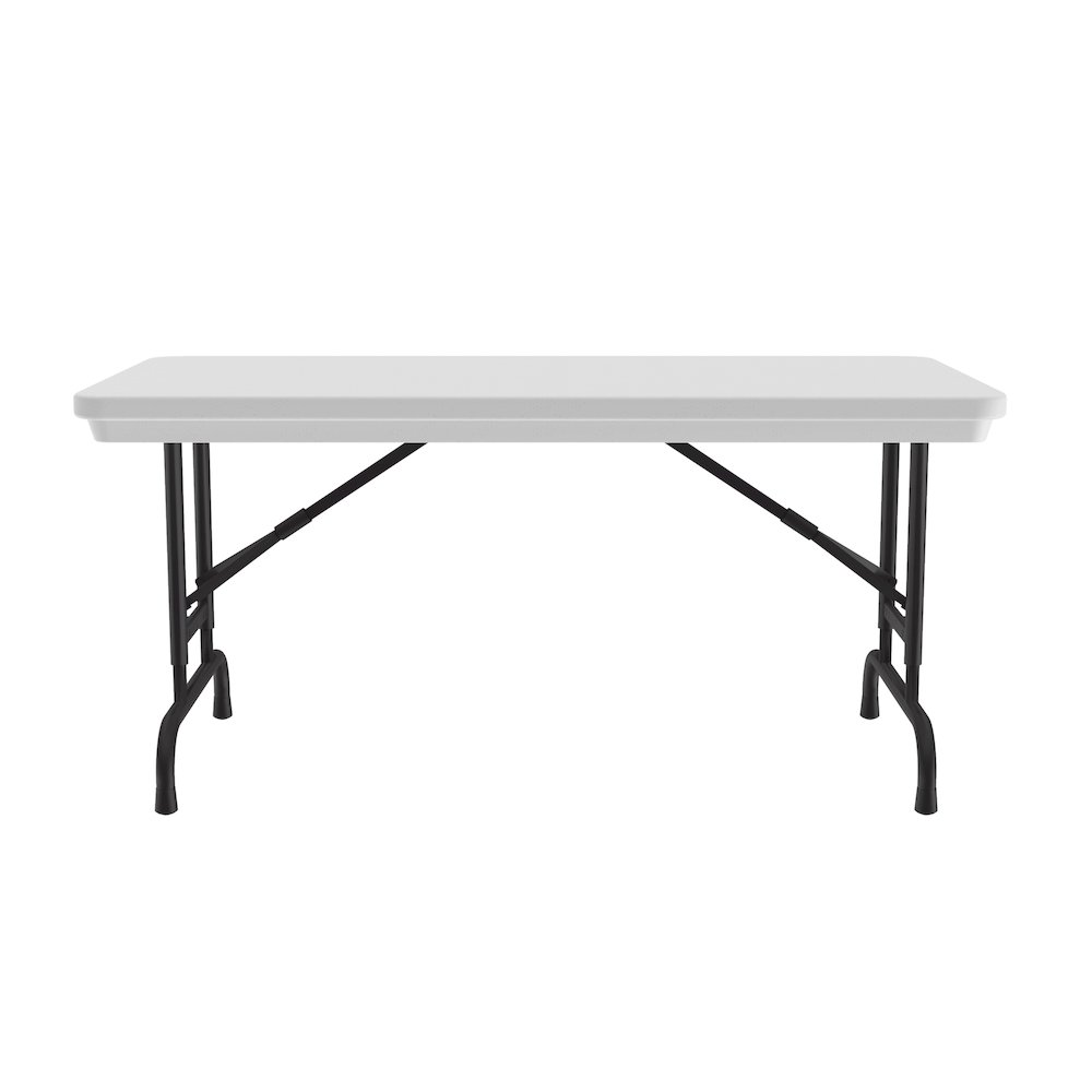 Adjustable Height Commercial Blow-Molded Plastic Folding Table 24x48". Picture 7