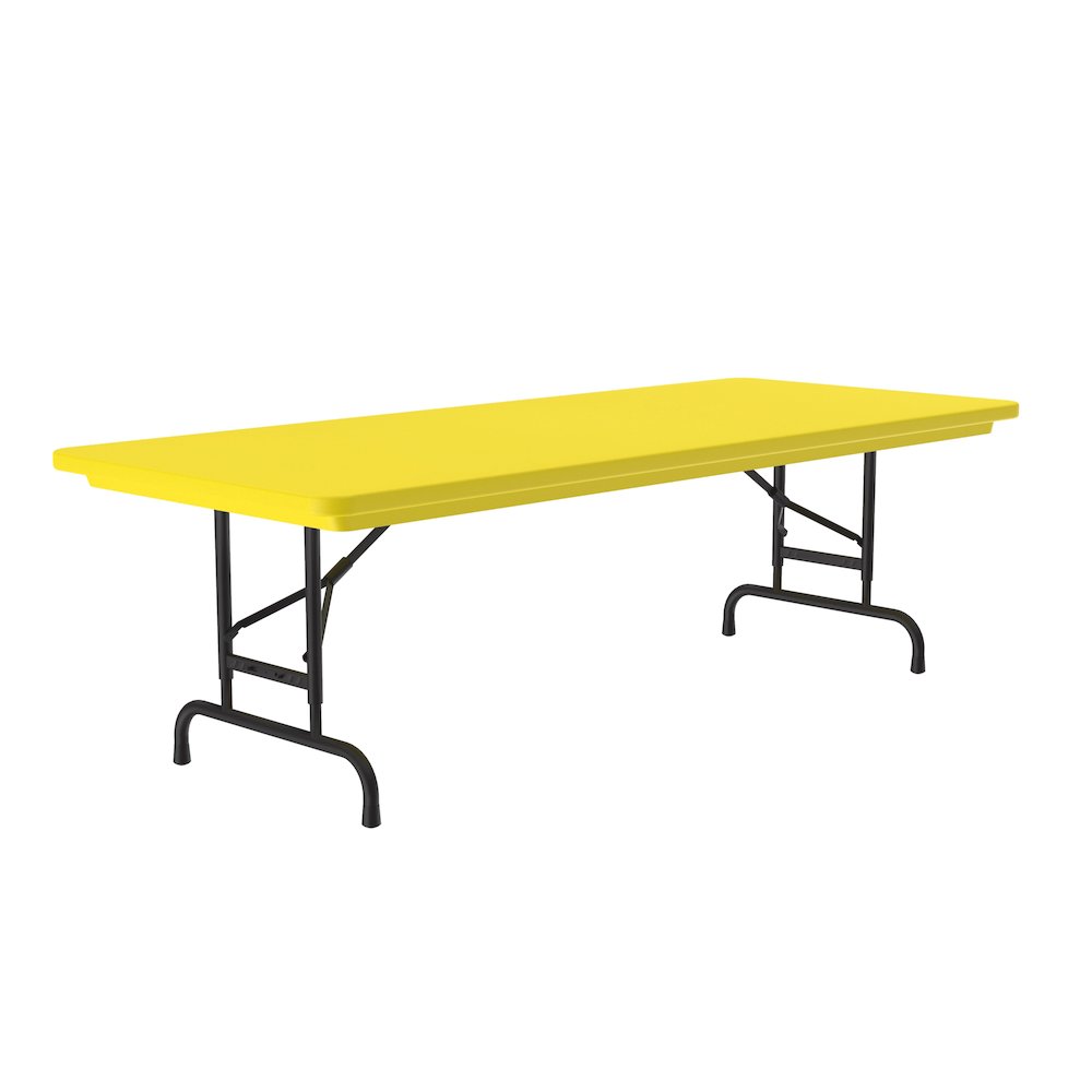 Adjustable Height Commercial Blow-Molded Plastic Folding Table 30x60". Picture 1