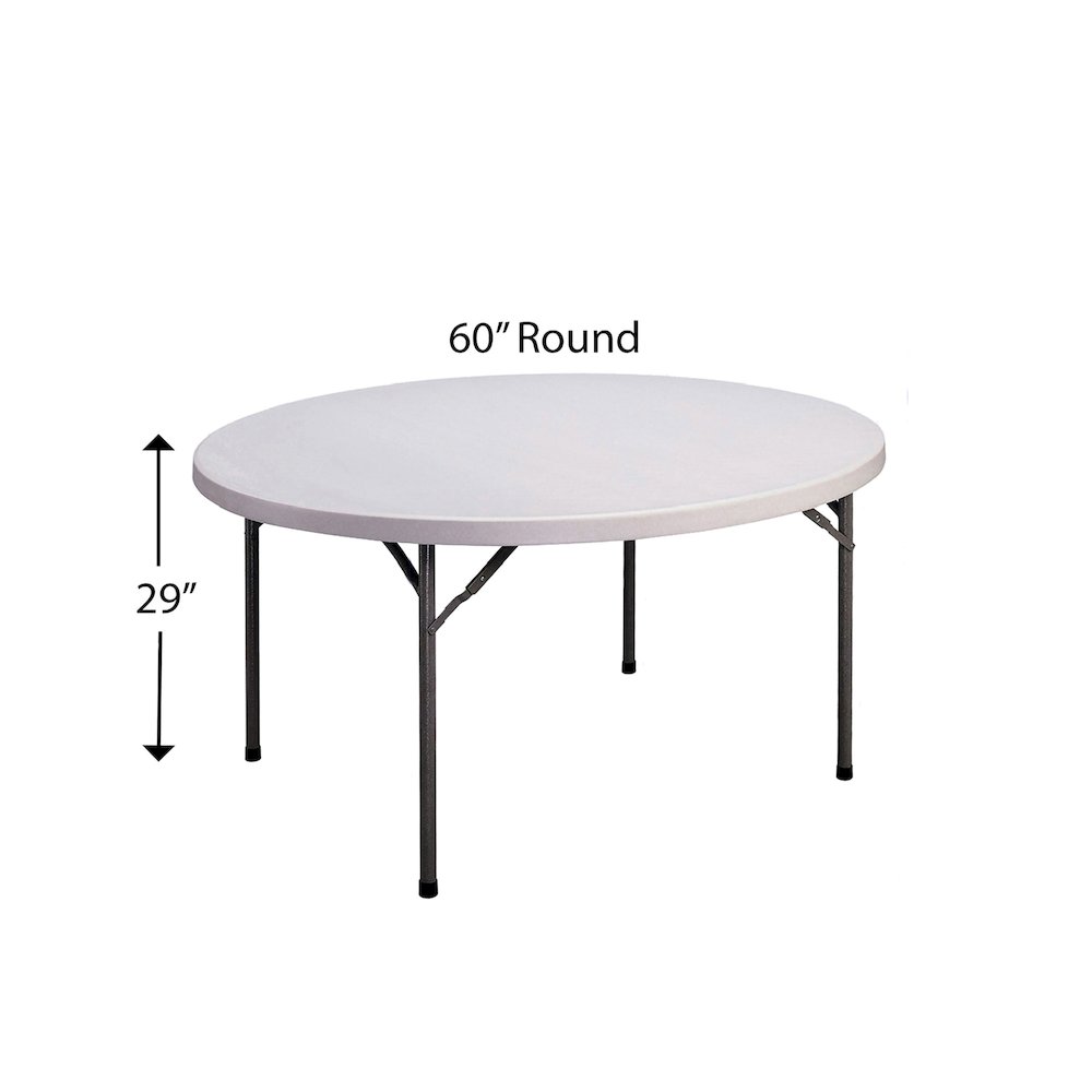 Economy Blow-Molded Plastic Folding Table 60x60". Picture 2
