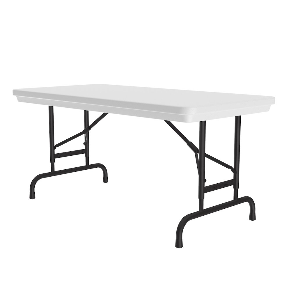 Adjustable Height Commercial Blow-Molded Plastic Folding Table 24x48". Picture 1