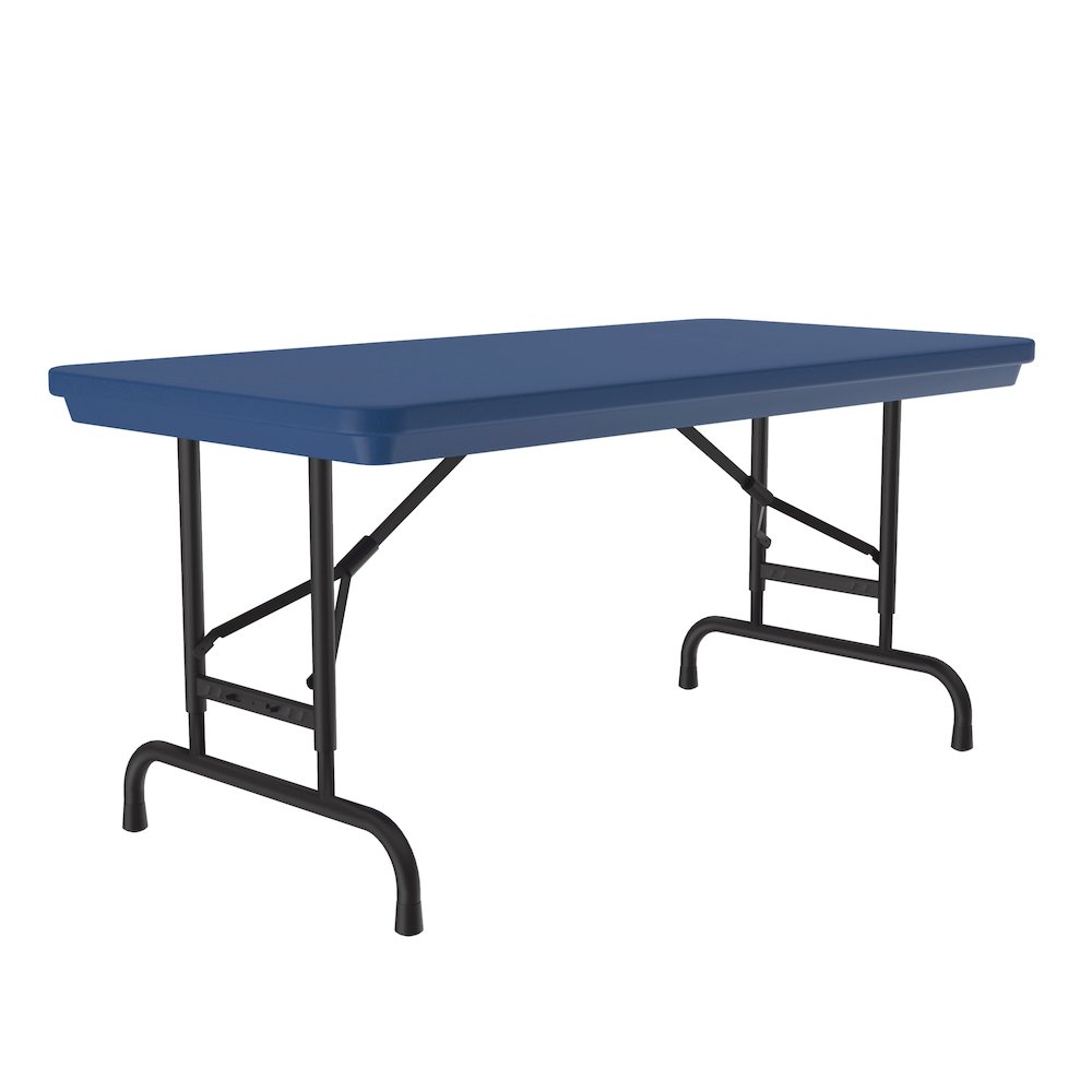Adjustable Height Commercial Blow-Molded Plastic Folding Table 24x48". Picture 5