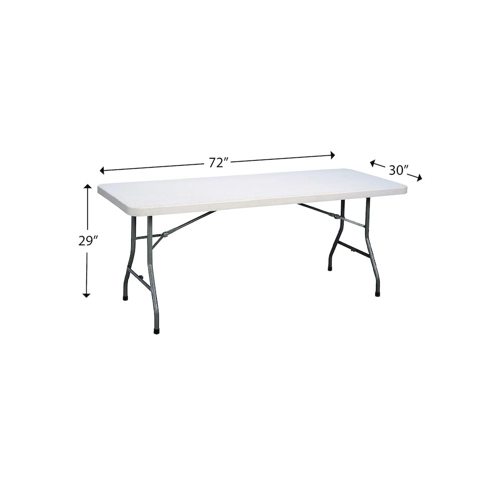 Economy Blow-Molded Plastic Folding Table 30x72". Picture 8