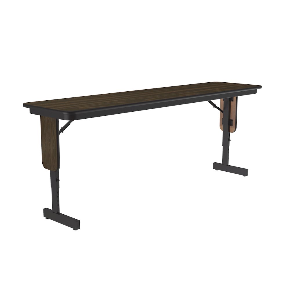 Adjustable Height Laminate Folding Seminar Table with Panel Leg 18x96". Picture 3