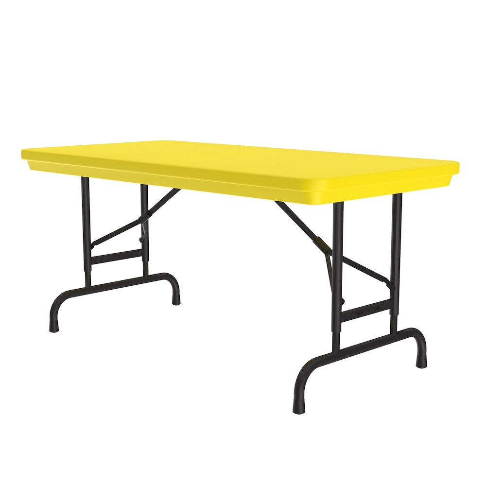 Adjustable Height Commercial Blow-Molded Plastic Folding Table 24x48". Picture 6