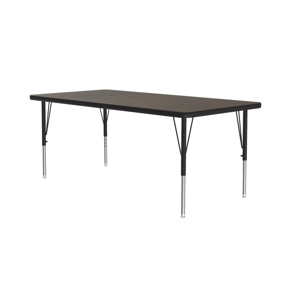 EconoLine Melamine Top Activity Tables 30x60", RECTANGULAR WALNUT, BLACK/CHROME. Picture 9