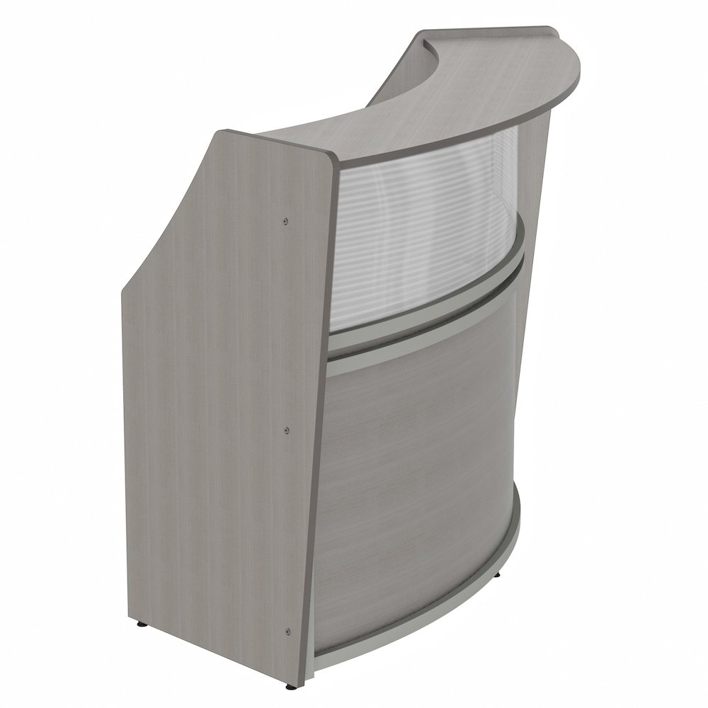 Curve Reception Desk With Polycarbonate, Ash. Picture 3