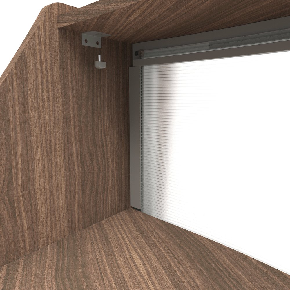 Curve Reception Desk With Polycarbonate, Walnut. Picture 7