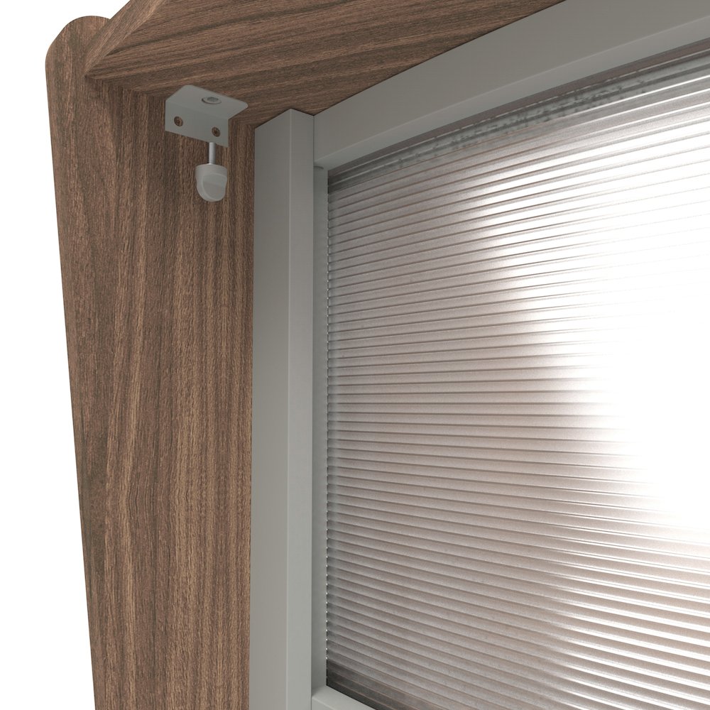 Curve Reception Desk With Polycarbonate, Walnut. Picture 6