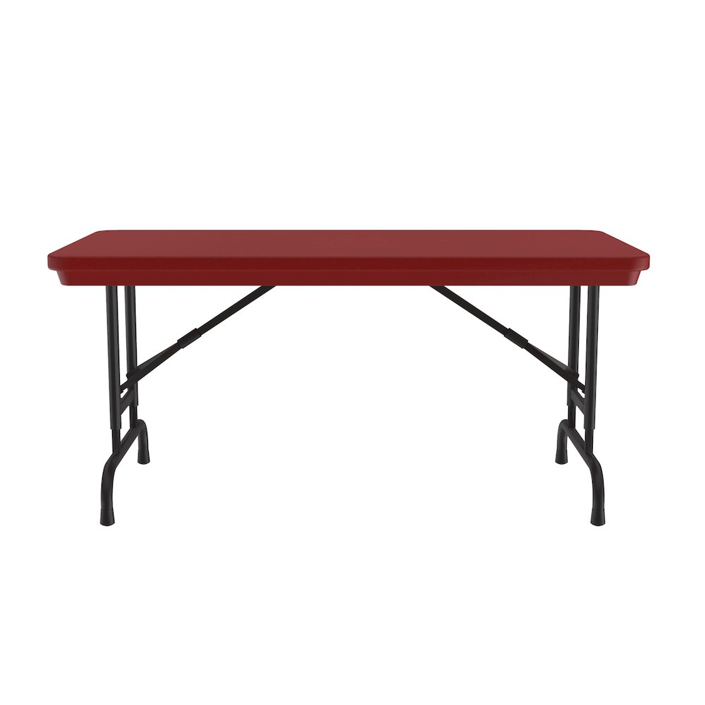 Adjustable Height Commercial Blow-Molded Plastic Folding Table 24x48". Picture 4