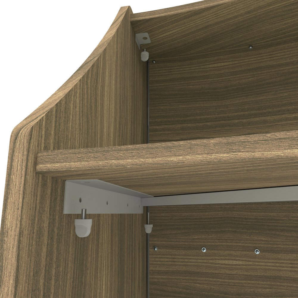 Curve Reception Desk Solid, Walnut. Picture 7