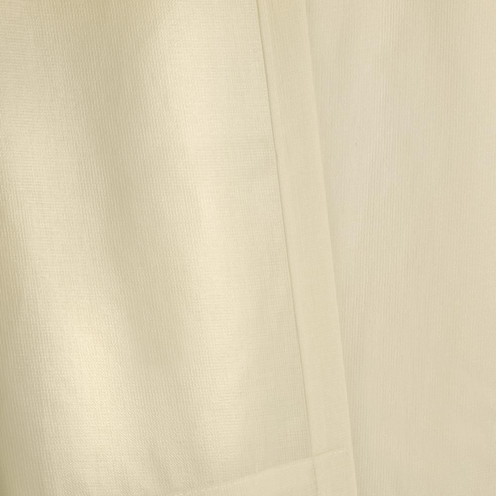 Weathershield Insulated Sheer Rod Pocket Curtain Panel 50 x 72 in Ivory. Picture 6