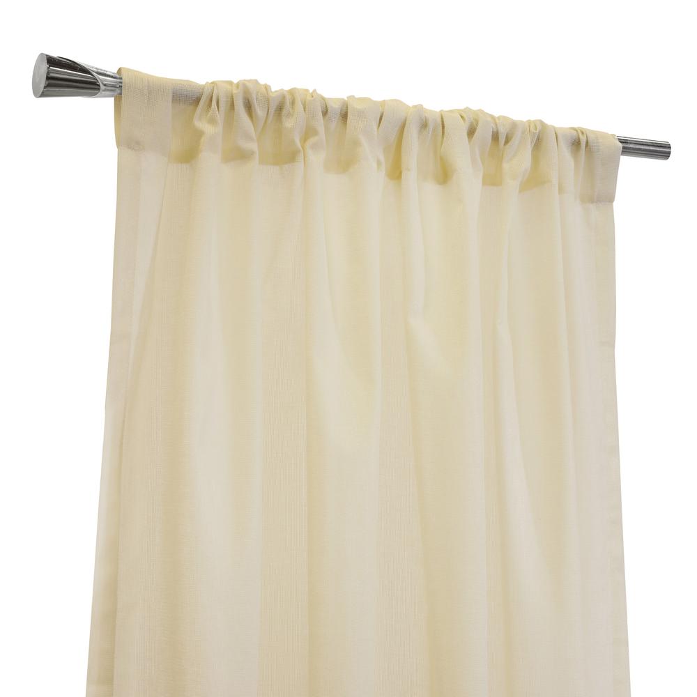 Weathershield Insulated Sheer Rod Pocket Curtain Panel 50 x 72 in Ivory. Picture 2