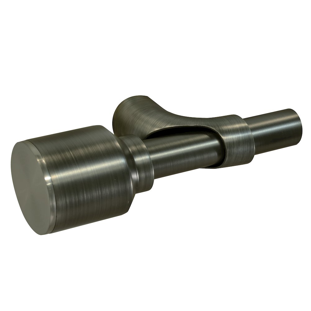 Blackout Curtain Rod Cap Finial Extendable 72 To 144 in Gun Metal. Picture 3