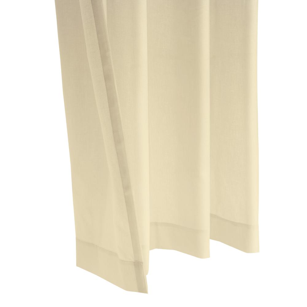 Weathershield Insulated Sheer Rod Pocket Curtain Panel 50 x 72 in Ivory. Picture 3