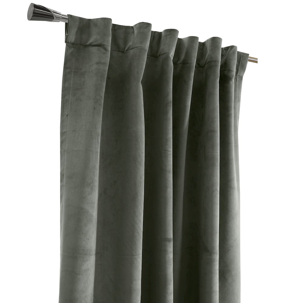 Seren Room Darkening Dual Header Curtain Panel 50 x 63 in Dark Grey. Picture 2
