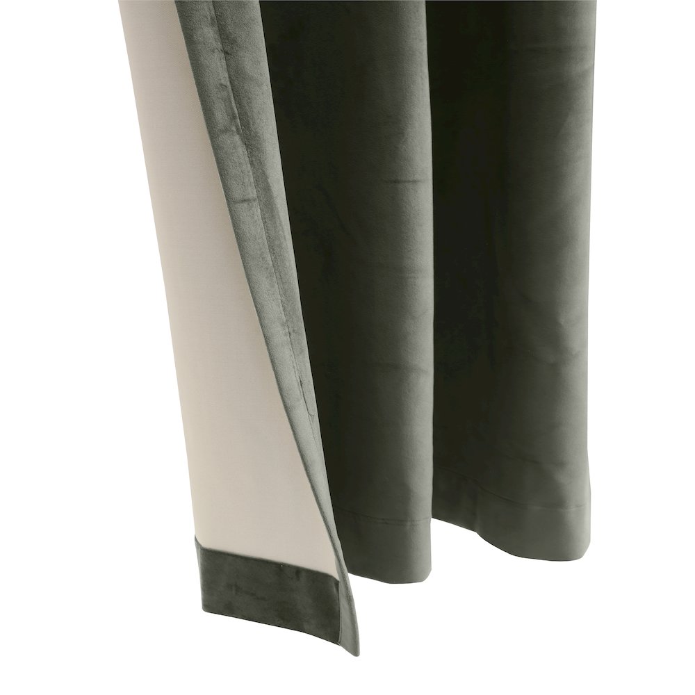 Seren Room Darkening Dual Header Curtain Panel 50 x 63 in Dark Grey. Picture 3