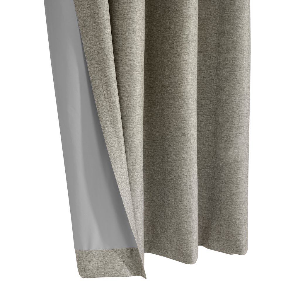 Denver 100% Blackout Grommet Curtain Panel 52 x 95 in Taupe Grey. Picture 3