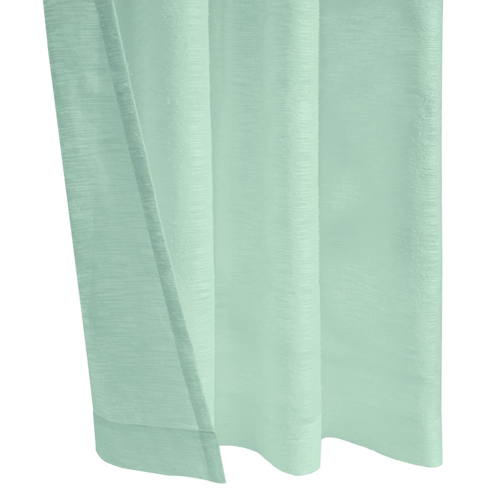 Boucle Sheer Grommet Curtain Panel 52 x 95 in Surf Spray. Picture 3