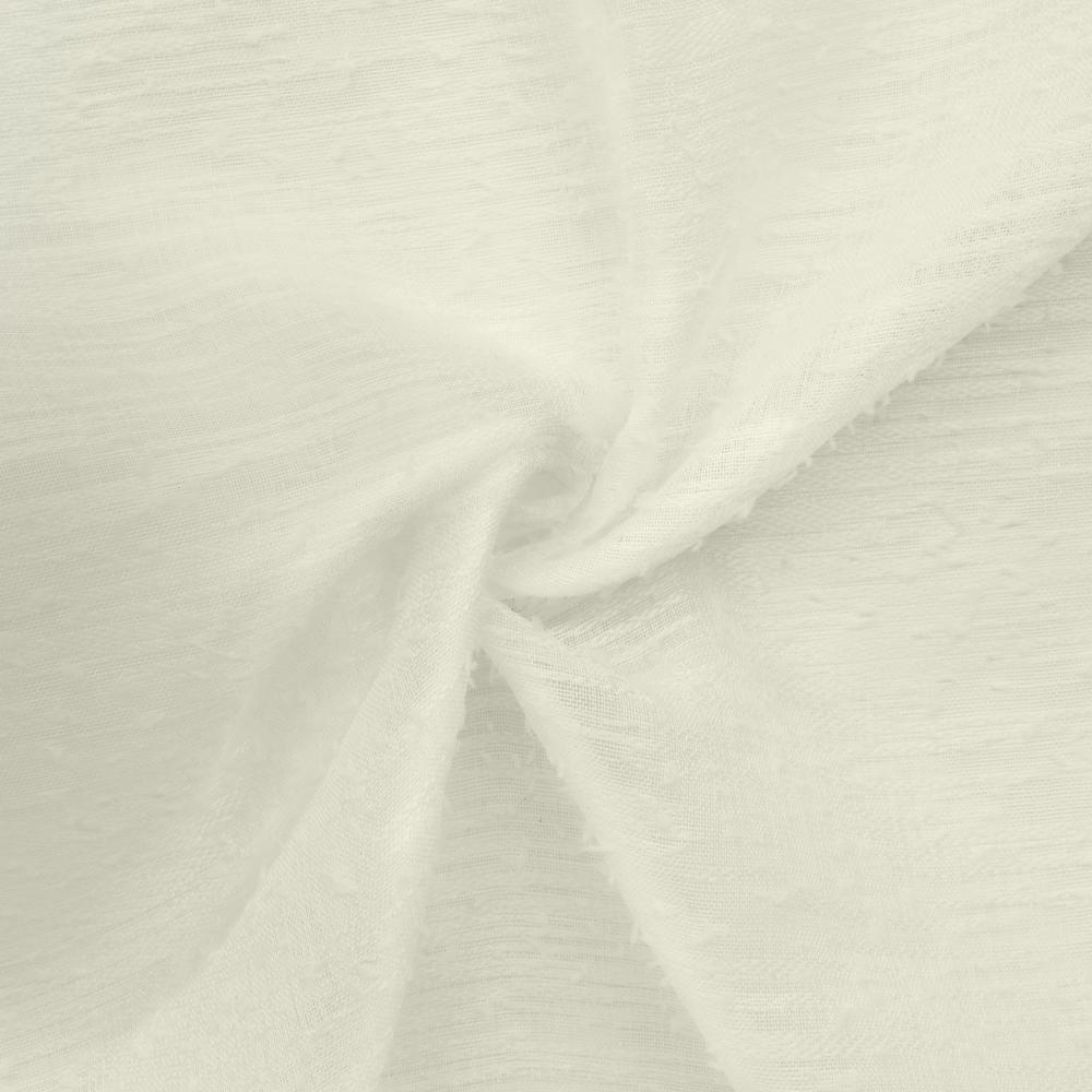 Boucle Sheer Grommet Curtain Panel 52 x 95 in Off White. Picture 4