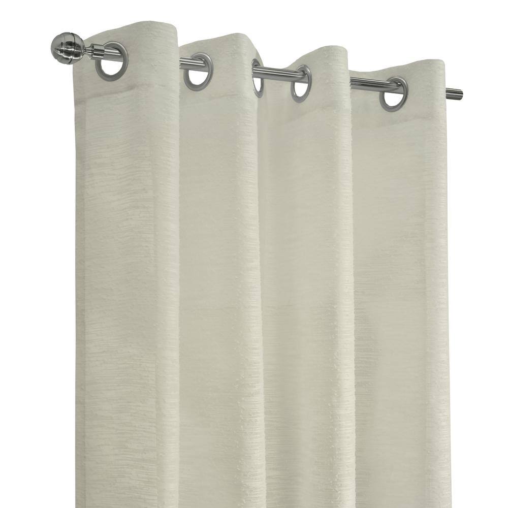 Boucle Sheer Grommet Curtain Panel 52 x 95 in Off White. Picture 2