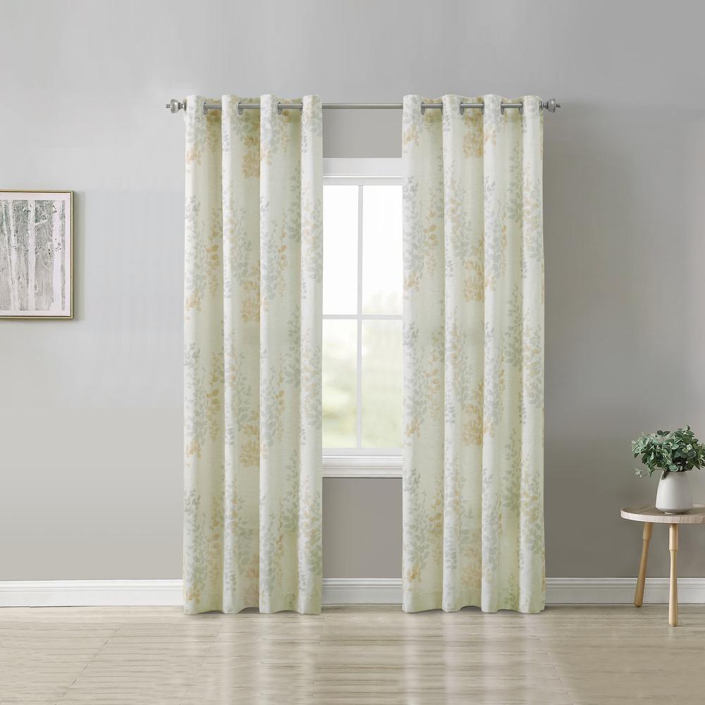 Lana Light Filtering Grommet Curtain Panel 50 x 95 in Ivory. Picture 5