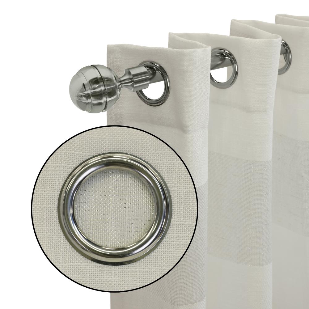 Paraiso Sheer Grommet Curtain Panel 52 x 95 in Ivory Grey. Picture 2