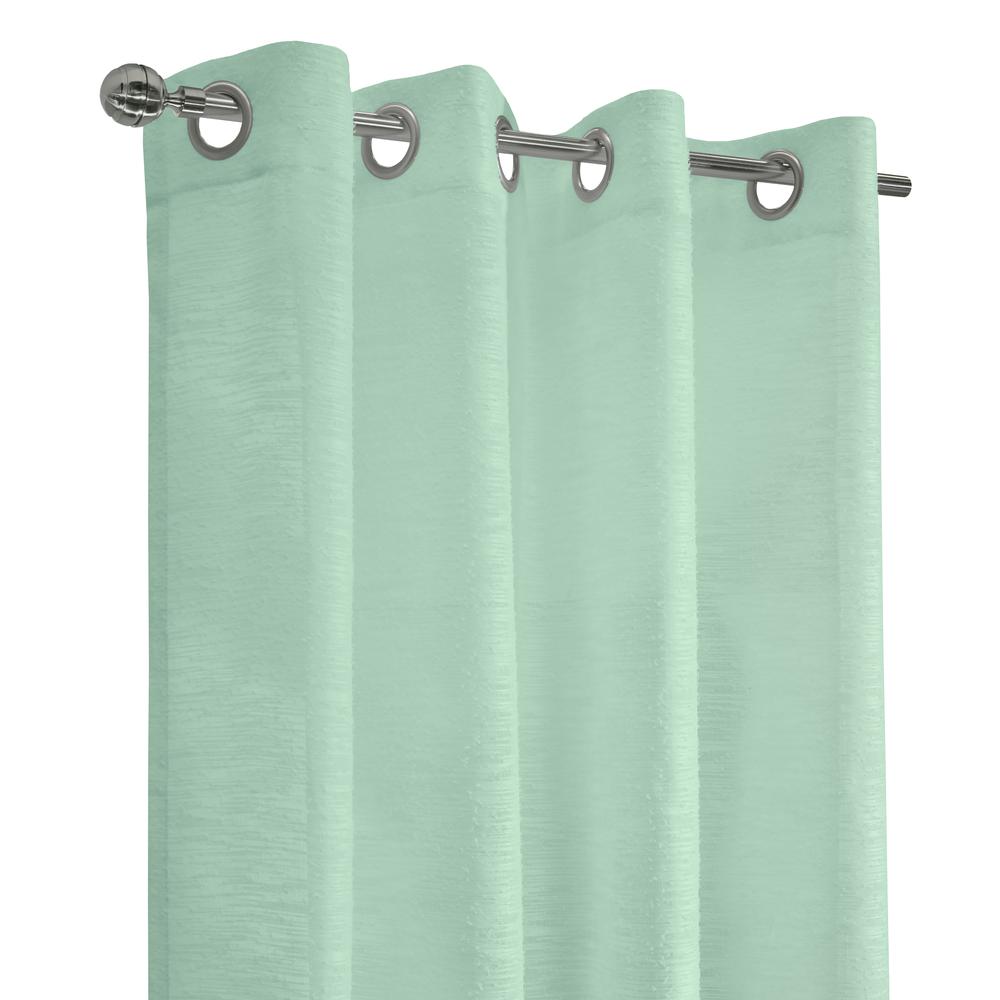 Boucle Sheer Grommet Curtain Panel 52 x 95 in Surf Spray. Picture 2