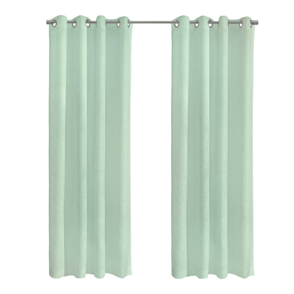 Boucle Sheer Grommet Curtain Panel 52 x 95 in Surf Spray. Picture 1