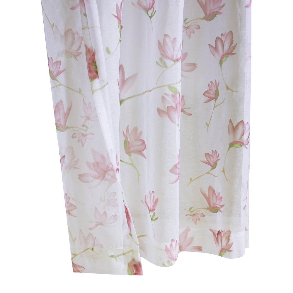 Magnolia Light Filtering Grommet Curtain Panel 52 x 108 in White Pink. Picture 3