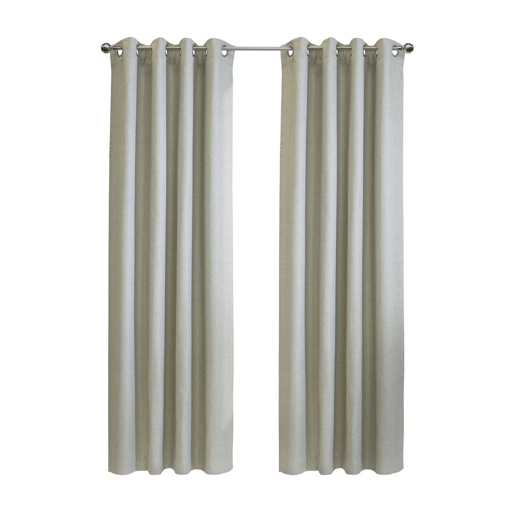Zoey Room Darkening Grommet Curtain Panel 52 x 108 in Grey. Picture 1