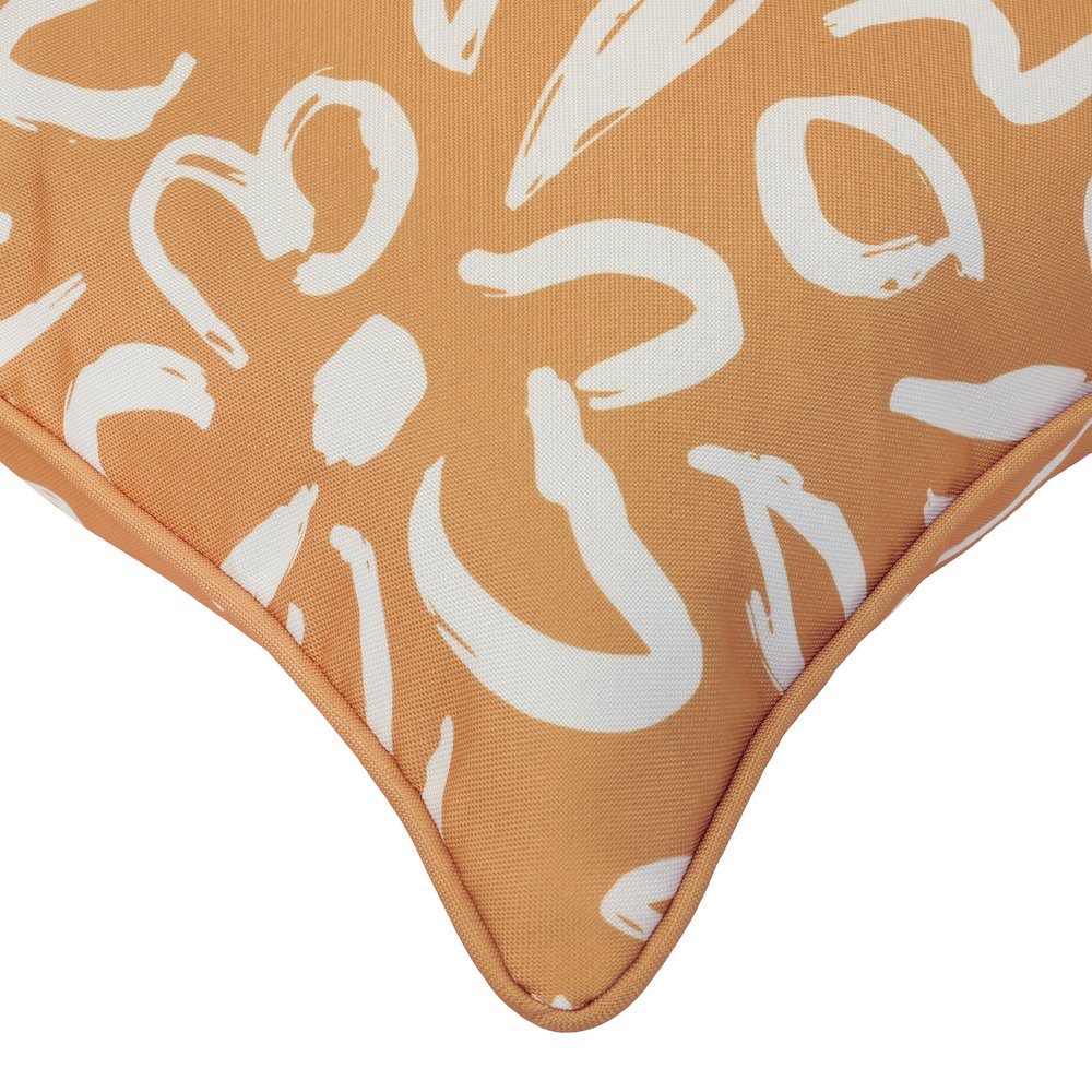 Outdoor Printed Lumbar Pillow 14 x 26 in Mustard. Picture 2
